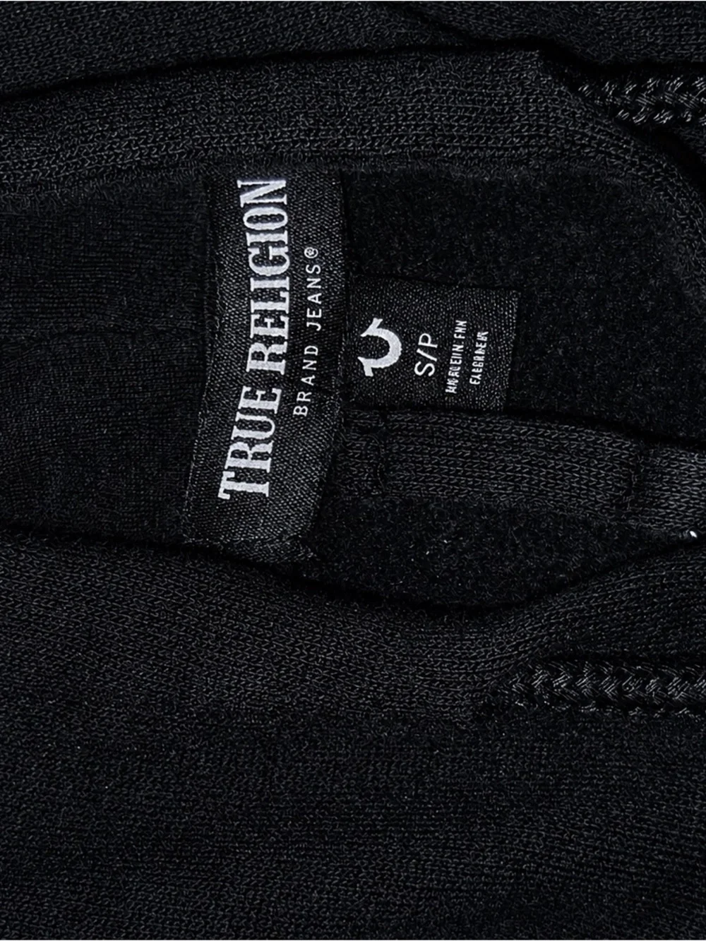 True Religion Black Hooded Zip Sweatshirt with Signature Label